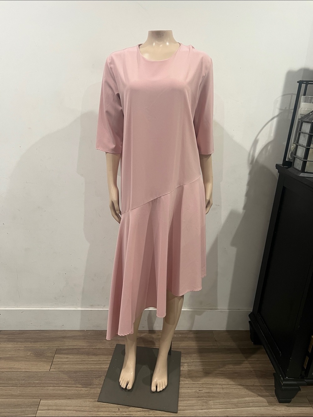 Ra Ju Blush Pink High-Low Midi Dress